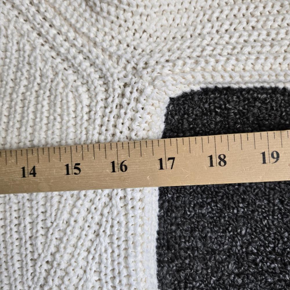 Madewell Sweater Womens XS Cream White Puff Sleeve Shaker Stitch Crew Neck Cozy - Picture 9 of 10